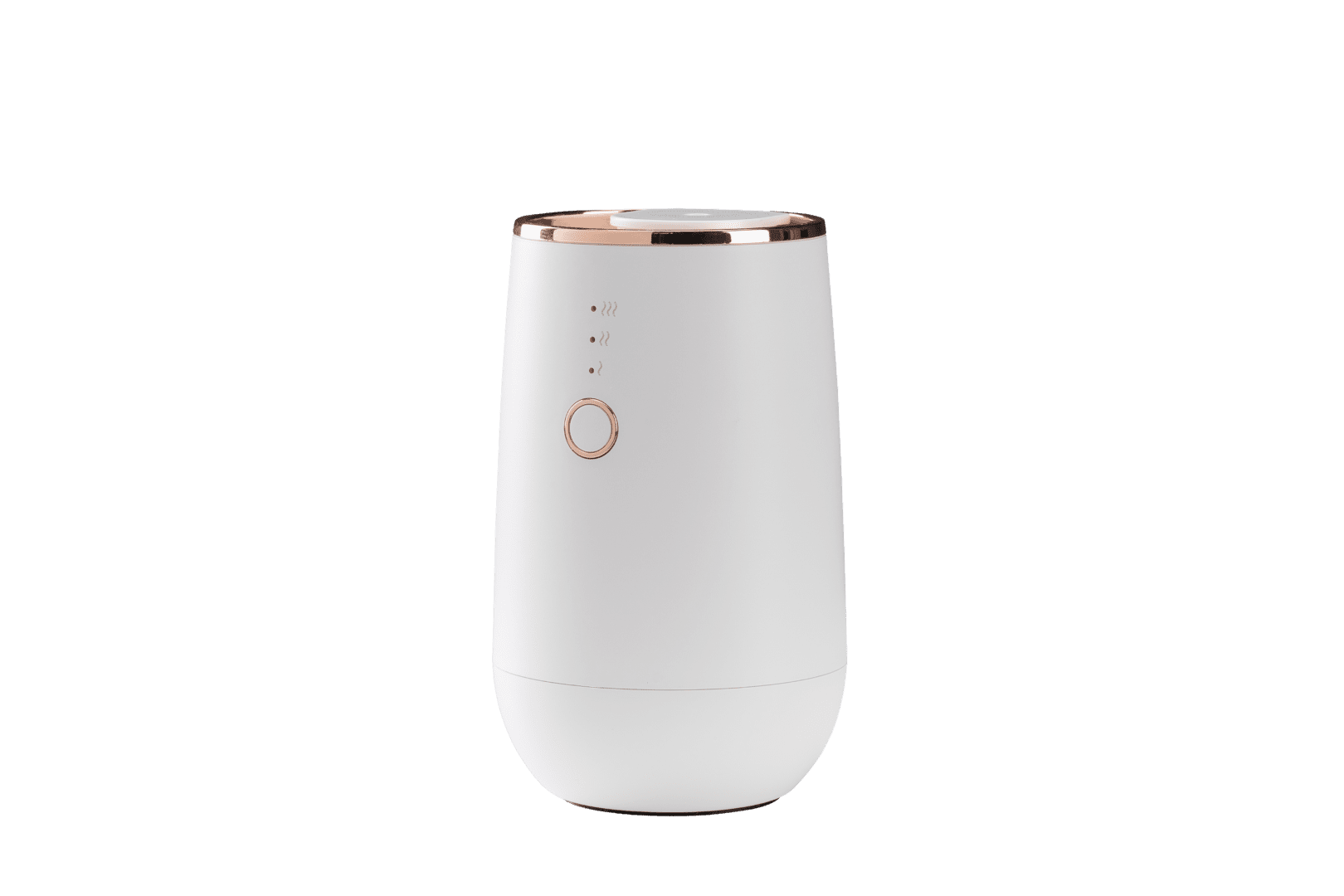 A white and gold air humidifier on a green background